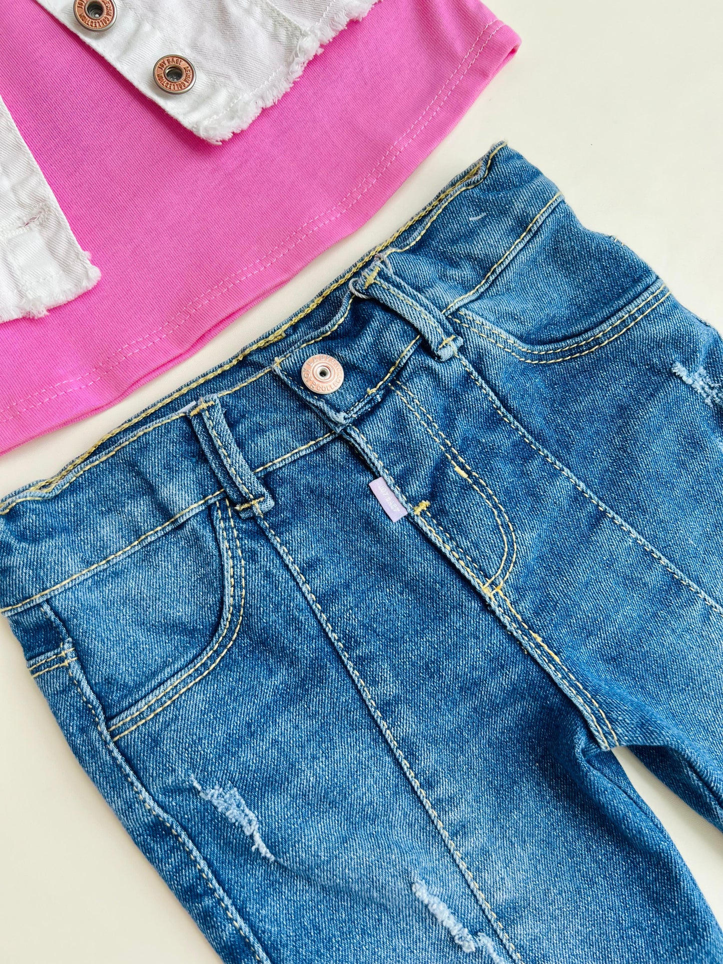 CONJUNTO DENIM TIRAS 3 PIEZAS