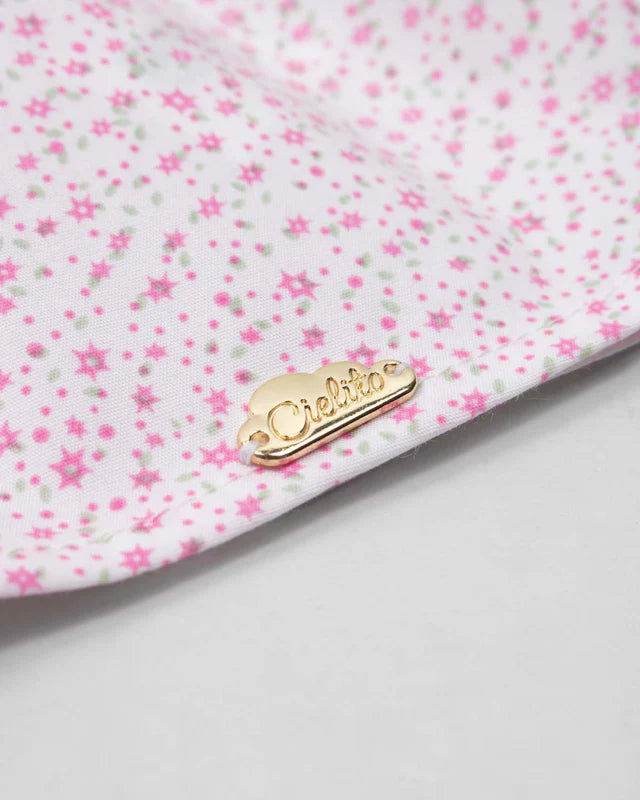 Vestido body de tiras estampado con moño rosa para bebé niña