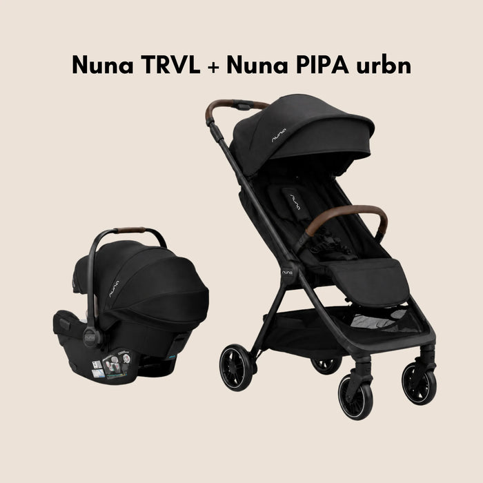 Combo Nuna TRVL + Nuna PIPA URBN – Cochecito y Silla de Auto para Bebé