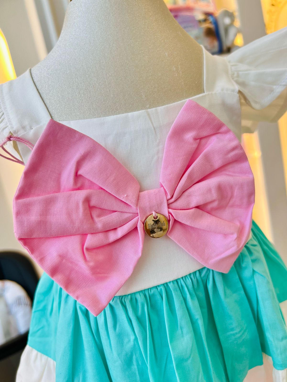 VESTIDO CON MOÑO Y VOLANTES HEIDY KIDS
