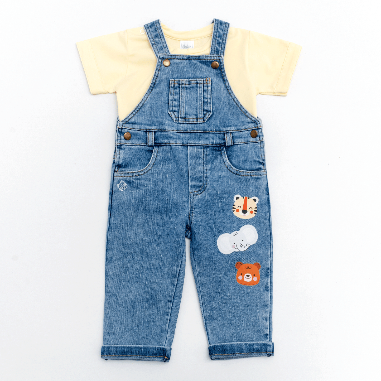 OVEROL DENIM ANIMAL BEBÉ FELIZ