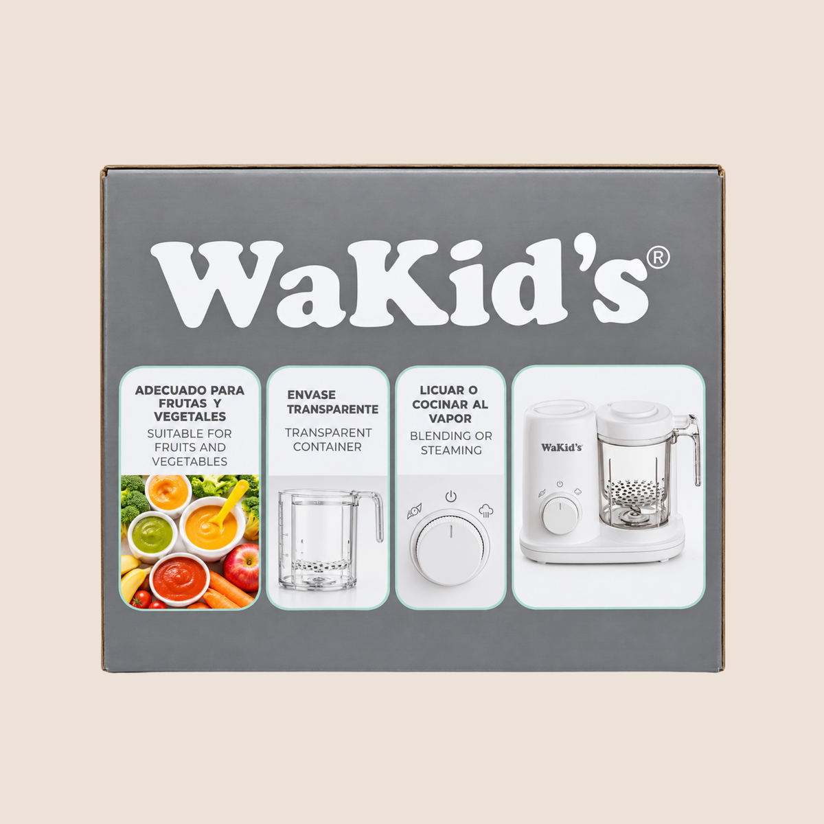 Procesador de alimentos para bebé WaKid's 4 en 1 blanco