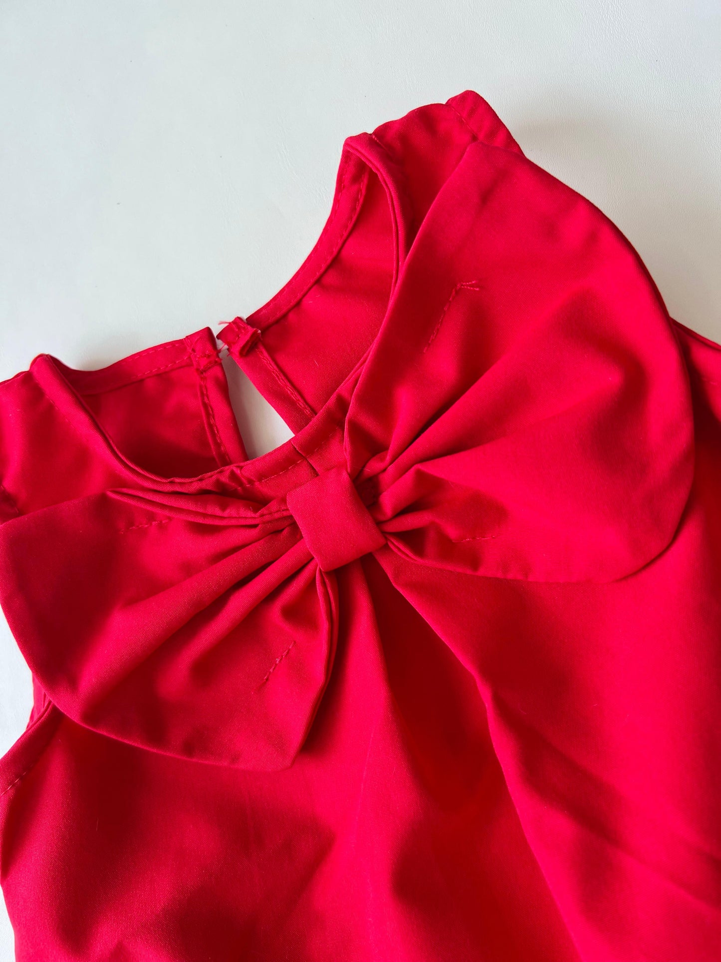 VESTIDO MOÑO TULL ROJO