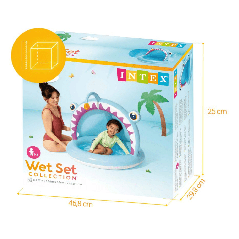 PISCINA INFLABLE PEZ LINTERNA 127X102CM