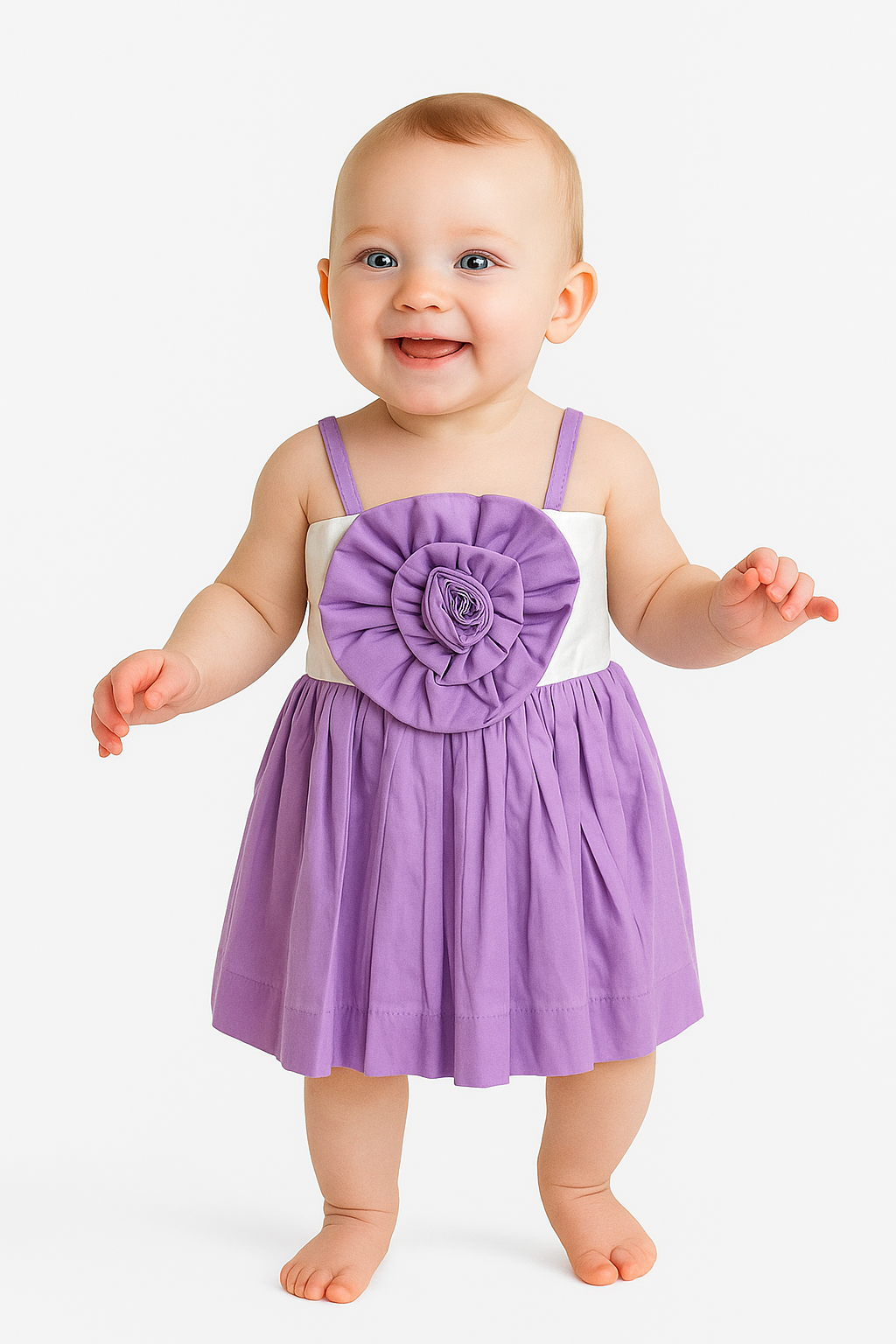 VESTIDO DE TIRANTES CON FLOR HEIDY KIDS