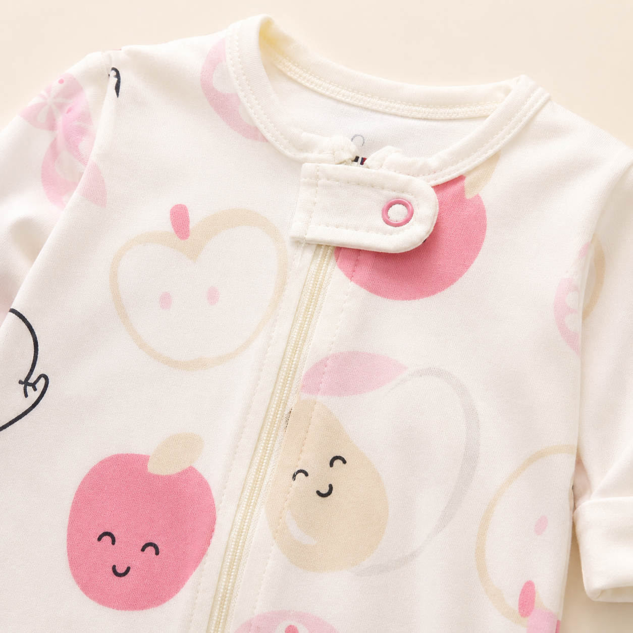Set 3 Pijamas chocomiel Bebe Nina - Enterizos con Piecitos Manzanitas y Elefante Aplique