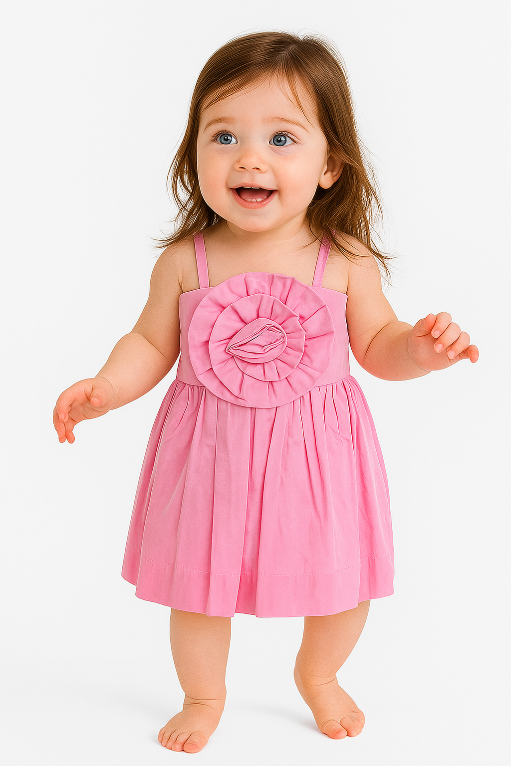 VESTIDO DE TIRANTES CON FLOR HEIDY KIDS