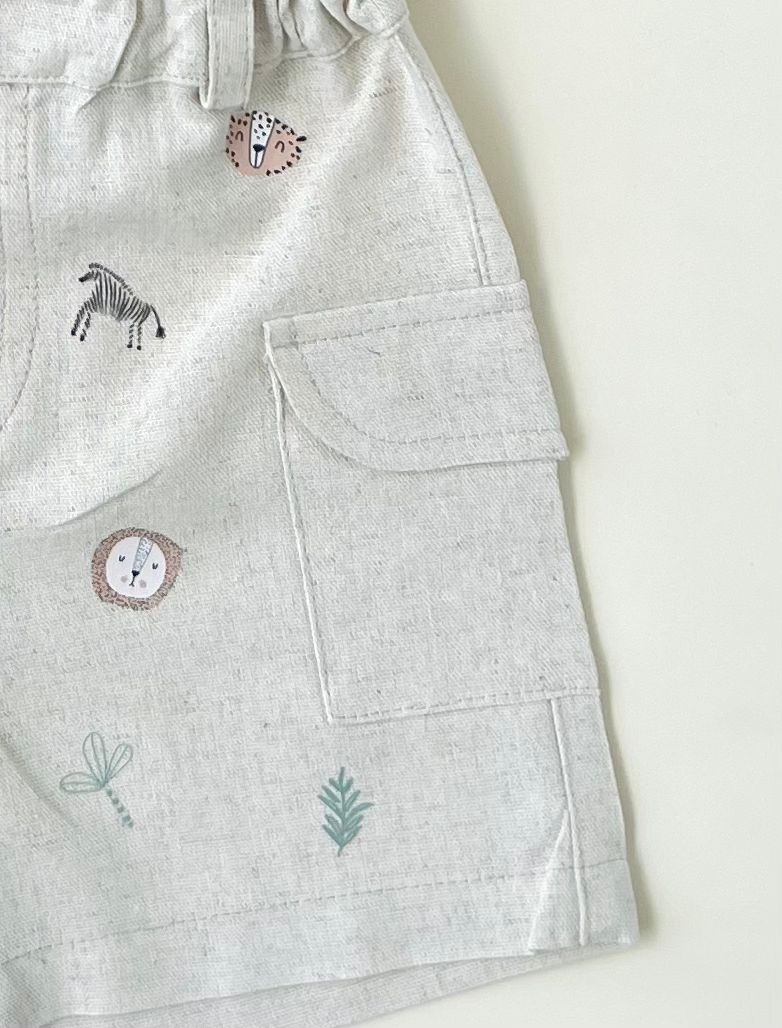 CONJUNTO EN LINO SAFARI BEBÉ FELIZ