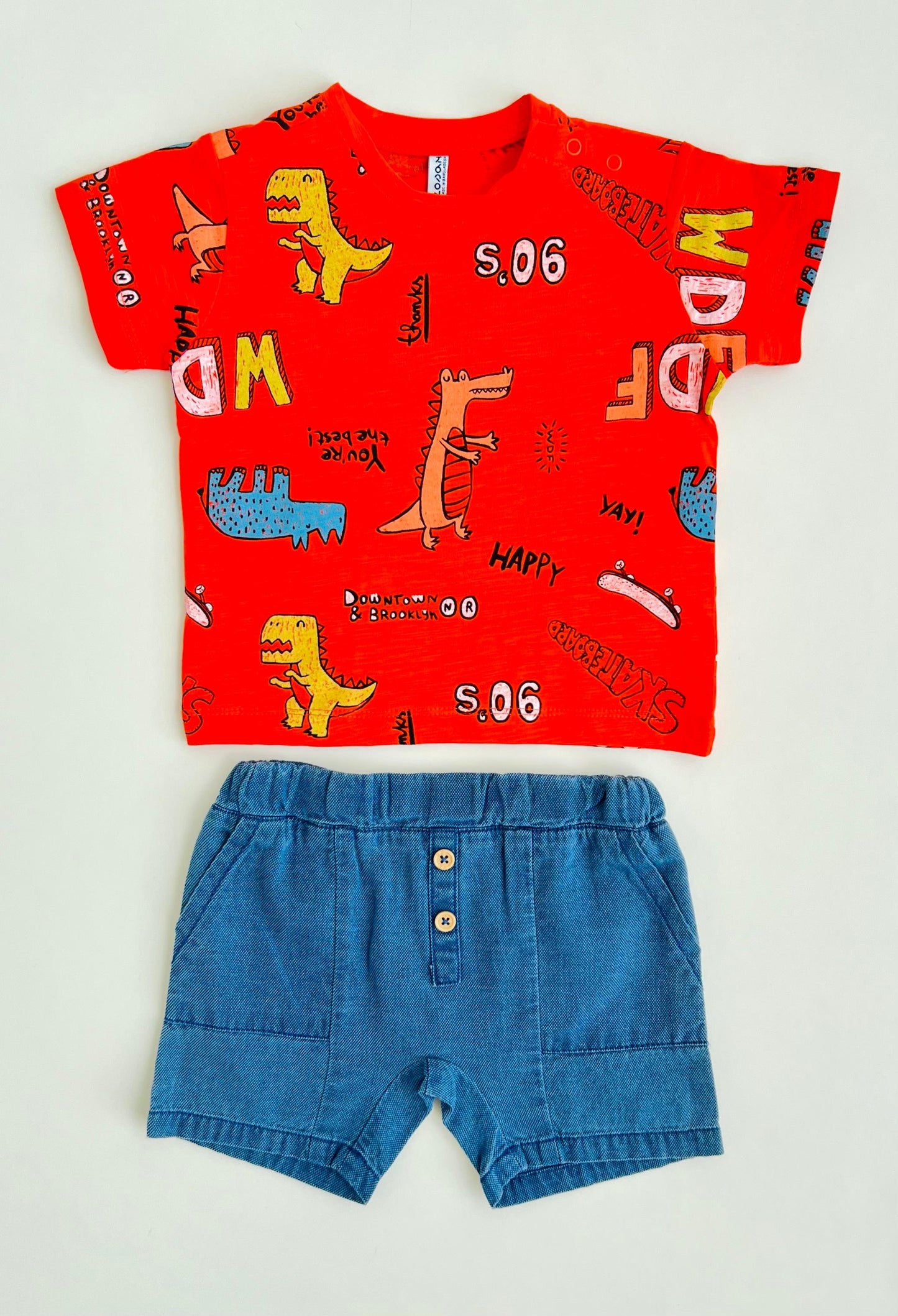 CONJUNTO EUROPEO SHORT DENIM DINO - LOSAN
