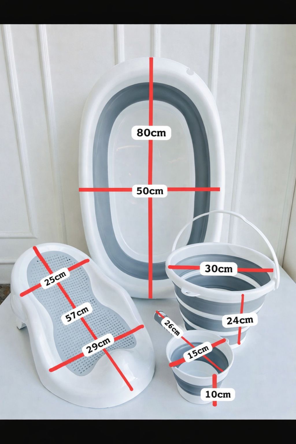 Set de baño plegable para bebé – 4 en 1