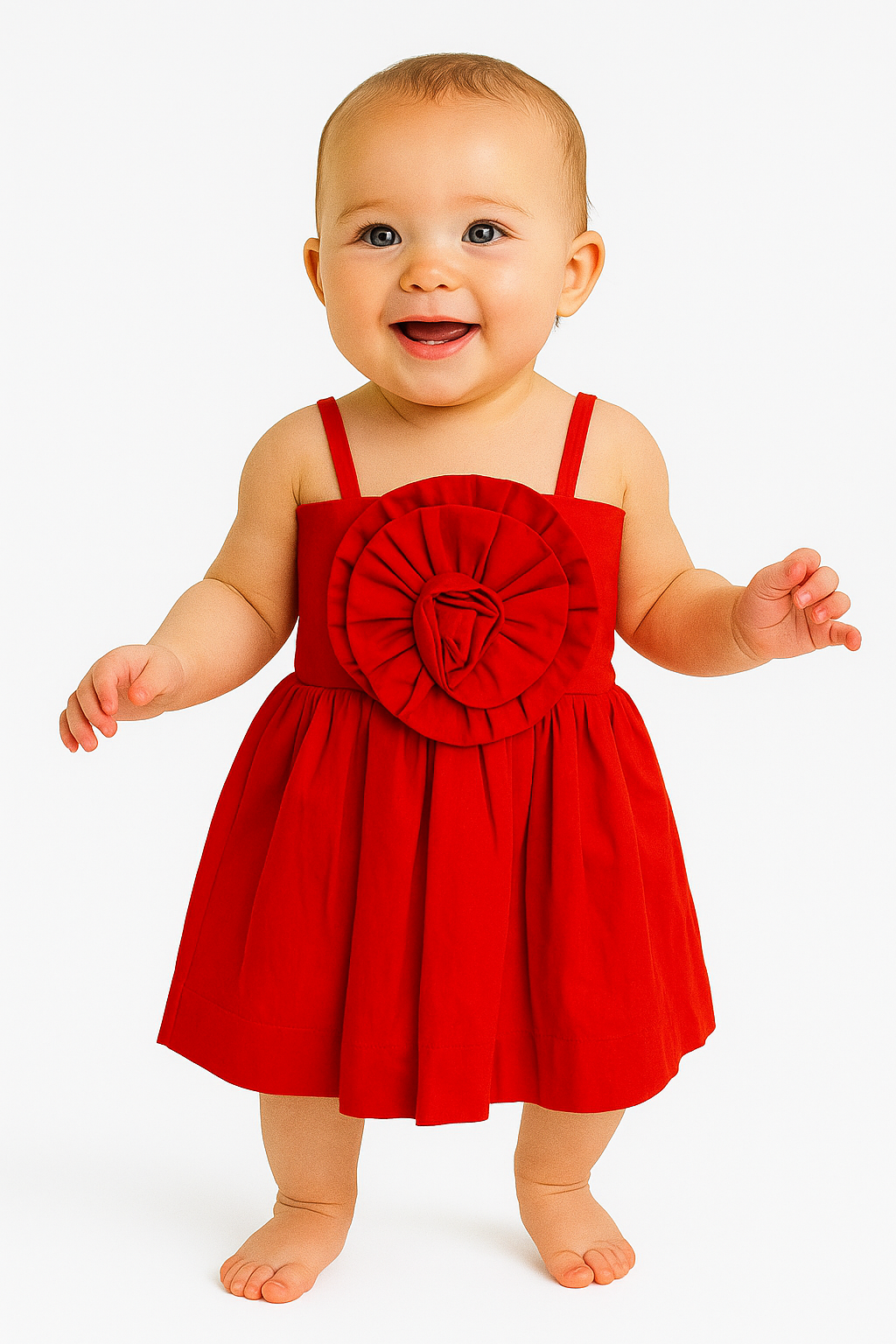 VESTIDO DE TIRANTES CON FLOR HEIDY KIDS