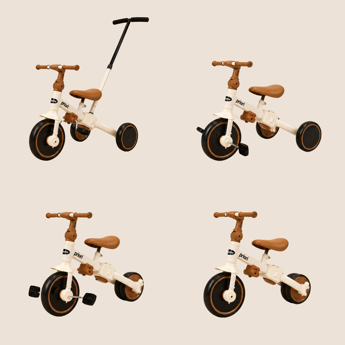 Triciclo Evolutivo 4 en 1 Priori - Color Beige
