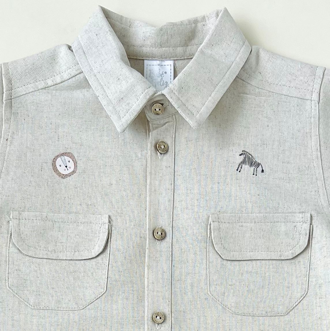 CONJUNTO EN LINO SAFARI BEBÉ FELIZ