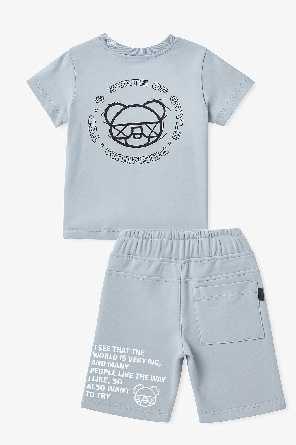 SET INFANTIL CON ESTAMPADO DIVERTIDO AMÉN