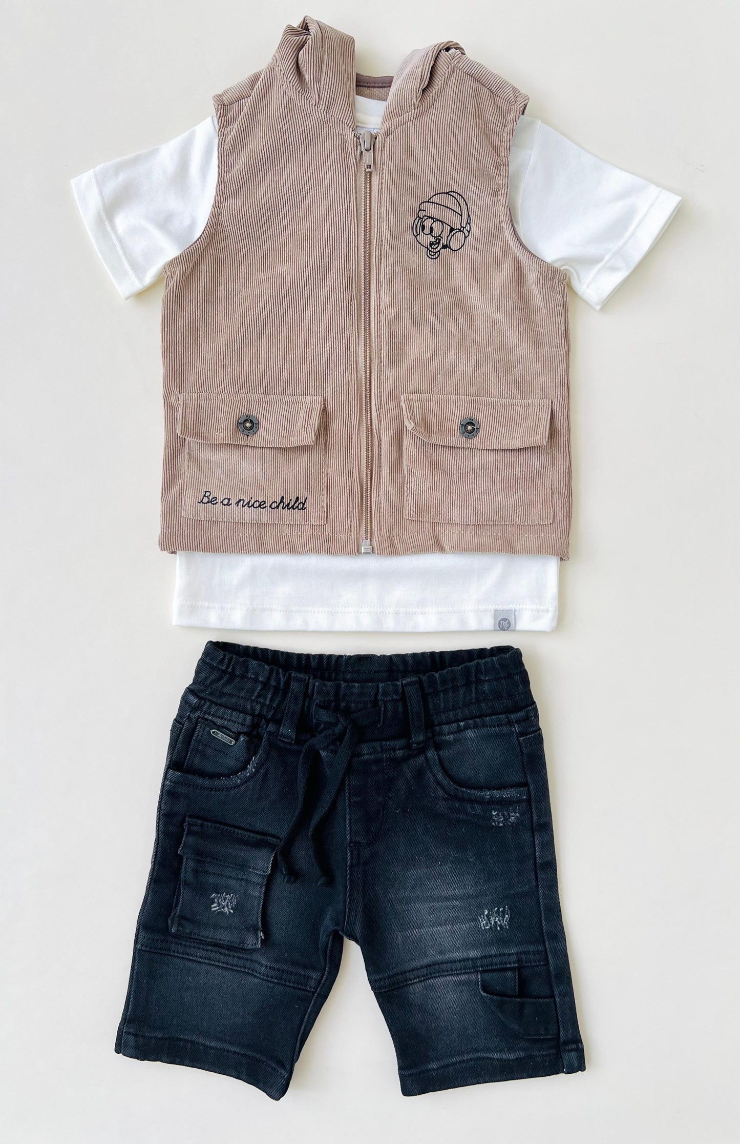 CONJUNTO 3 PIEZAS CON CHALECO