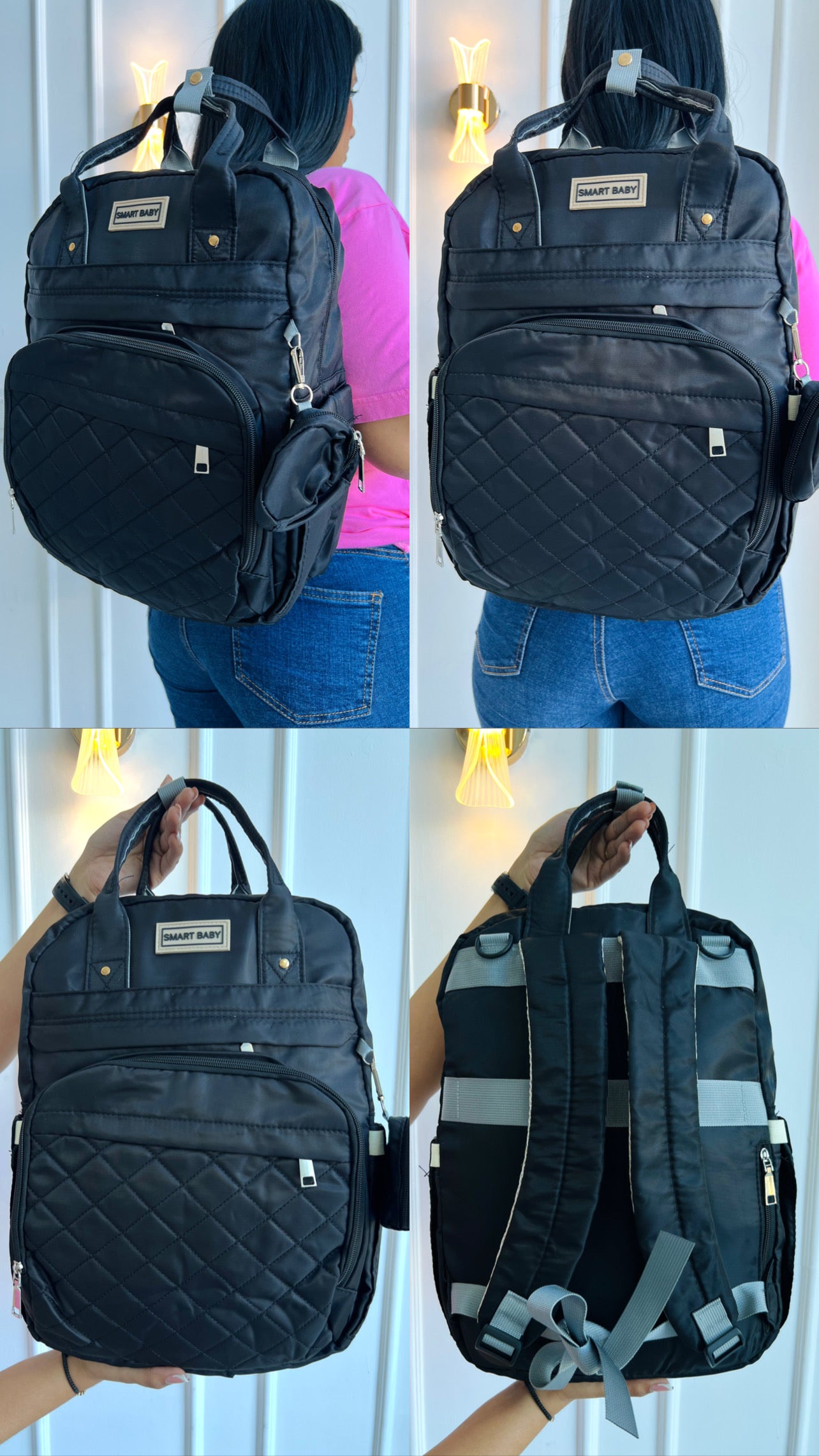 PAÑALERA MOCHILA SMART BABY NEGRO