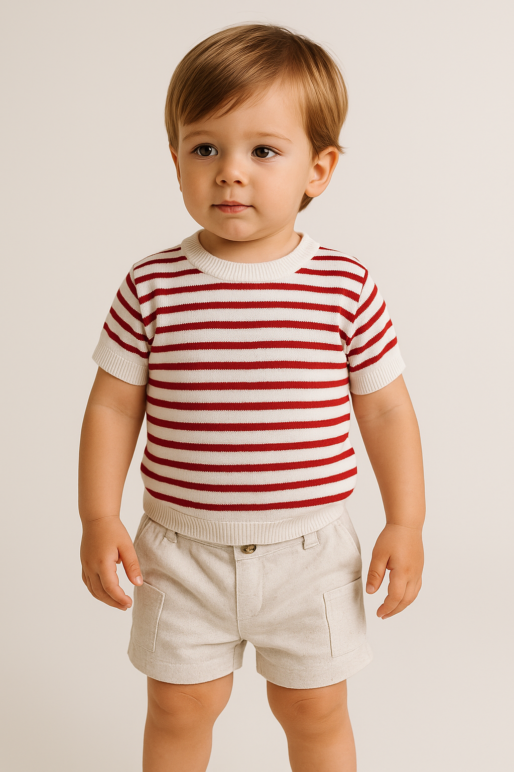 CONJUNTO CLÁSICO RAYAS ROJAS