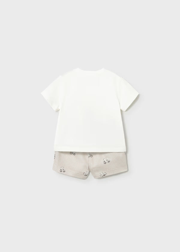 CONJUNTO PANTALON CORTO Y CAMISETA OSITO RECIEN NACIDO