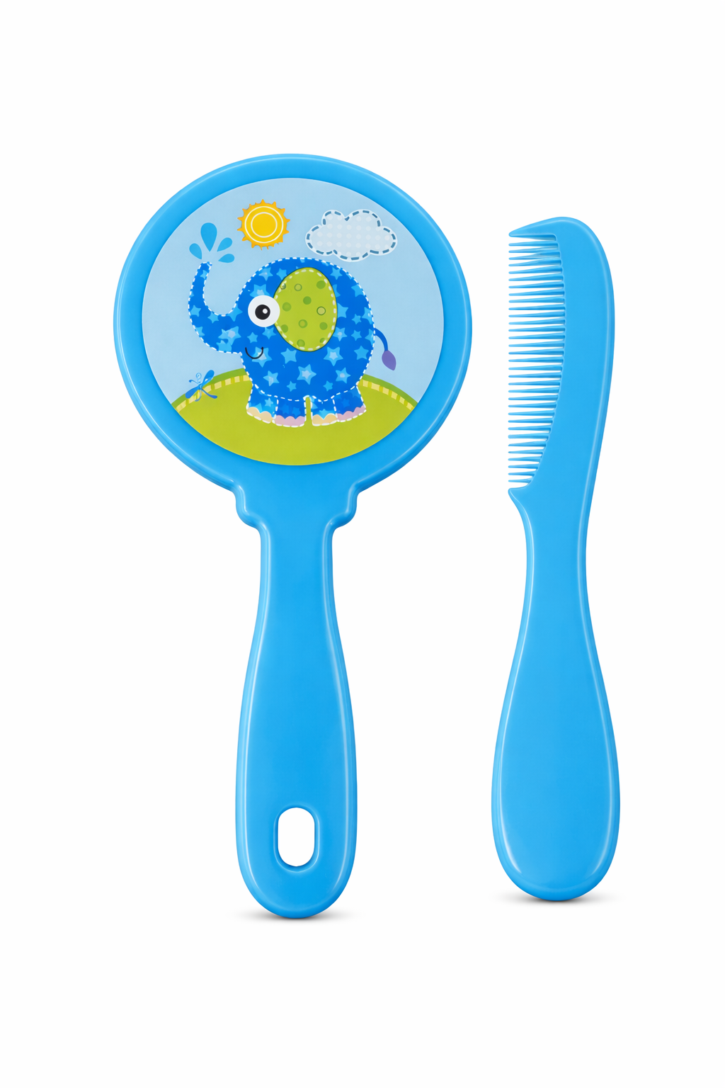 SET CEPILLO Y PEINILLA DISEÑO - ELEFANTE AZUL
