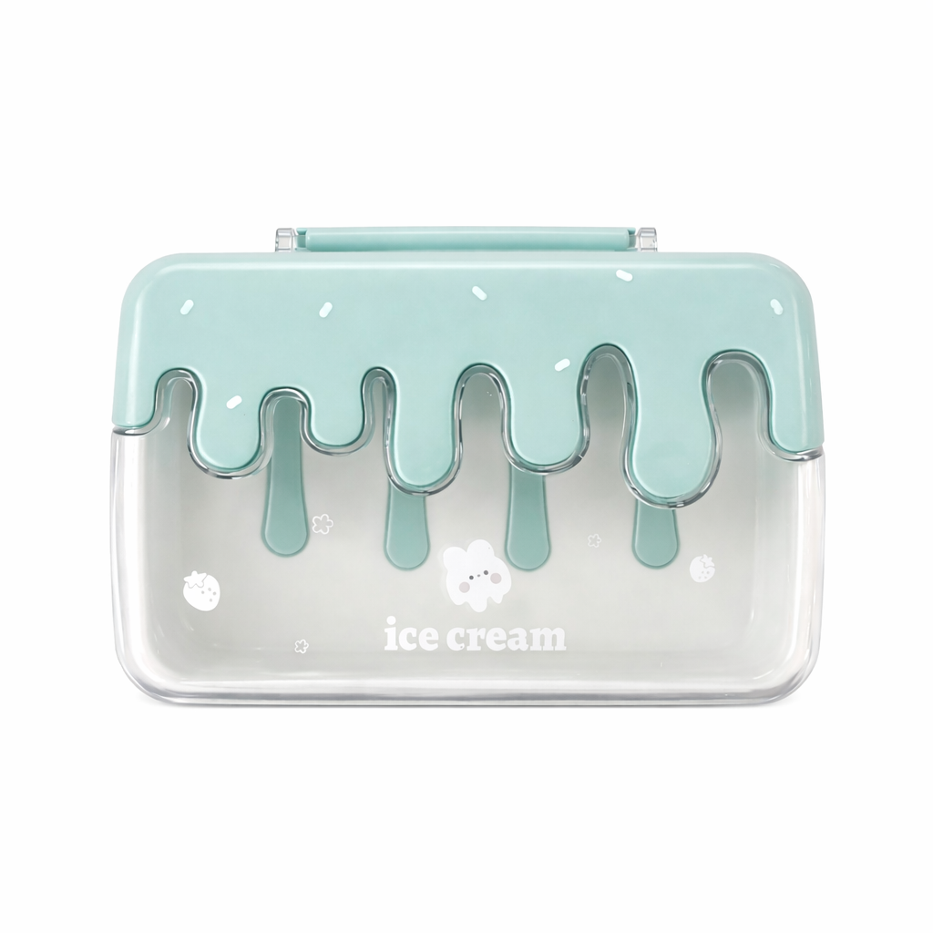 JABONERA PORTATIL CON ESTUCHE PROTECTOR DISEÑO - ICE CREAM AGUAMARINA
