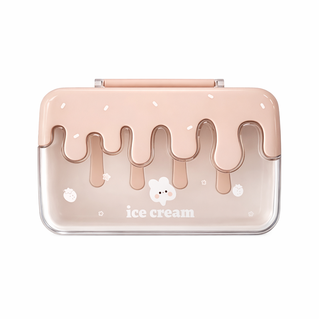 JABONERA PORTATIL CON ESTUCHE PROTECTOR DISEÑO - ICE CREAM ROSADO