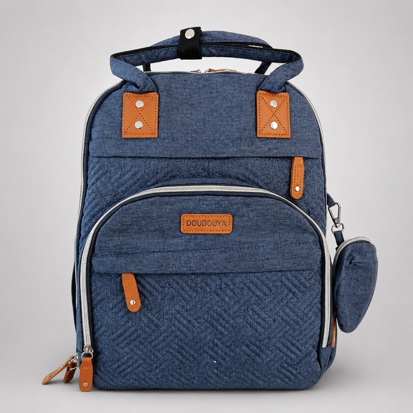 Pañalera Mochila Doudouya Azul – Bolso Maternal Multifuncional
