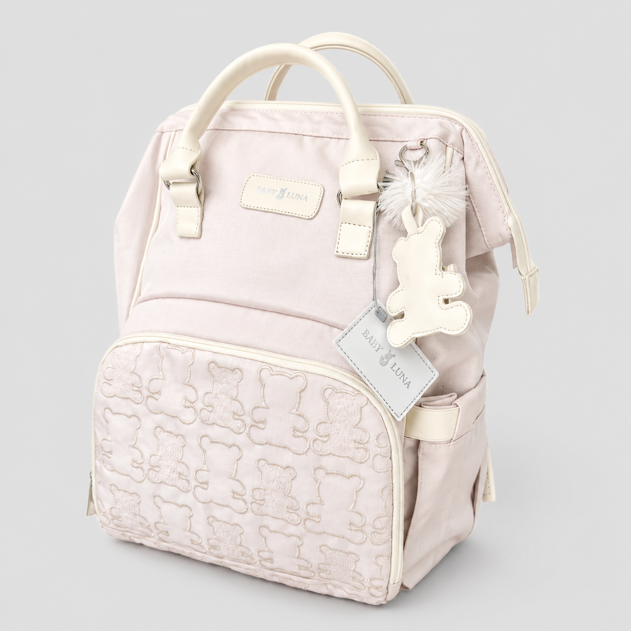 ⚪PAÑALERA MOCHILA TEDDY BABYLUNA BEIGE