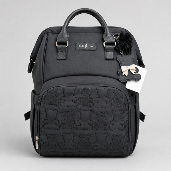 PAÑALERA MOCHILA TEDDY BABYLUNA NEGRO