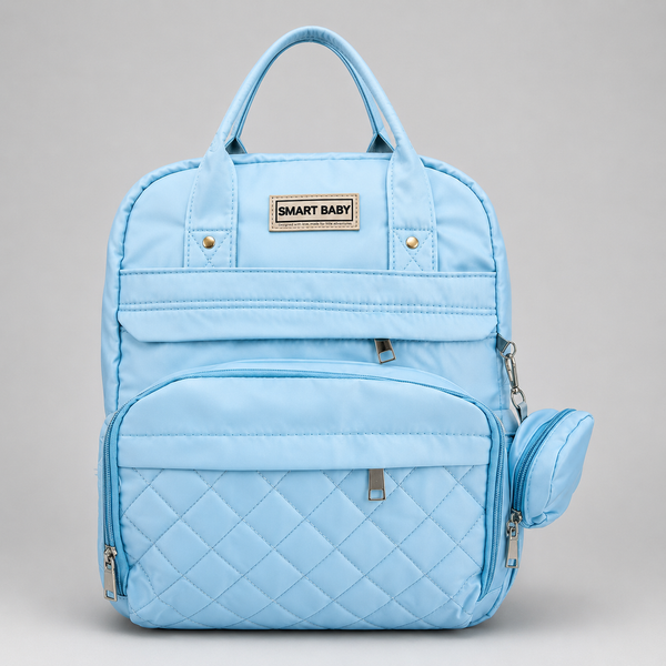 ⚪Pañalera Mochila Smart Baby – Bolso Maternal Multifuncional Azul