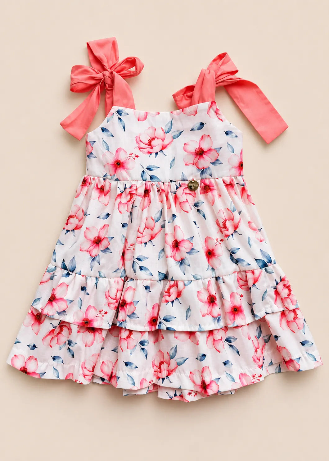 VESTIDO FLORAL CON TIRAS AJUSTABLES