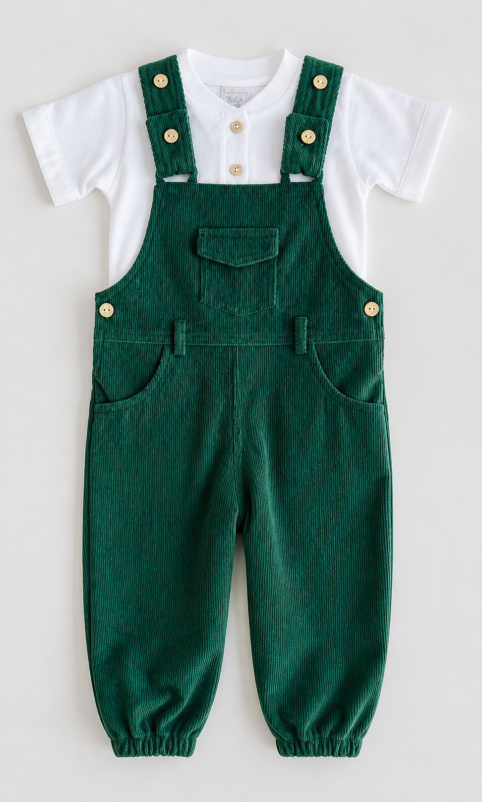 OVEROL PANTALÓN PANA VERDE BEBÉ FELIZ