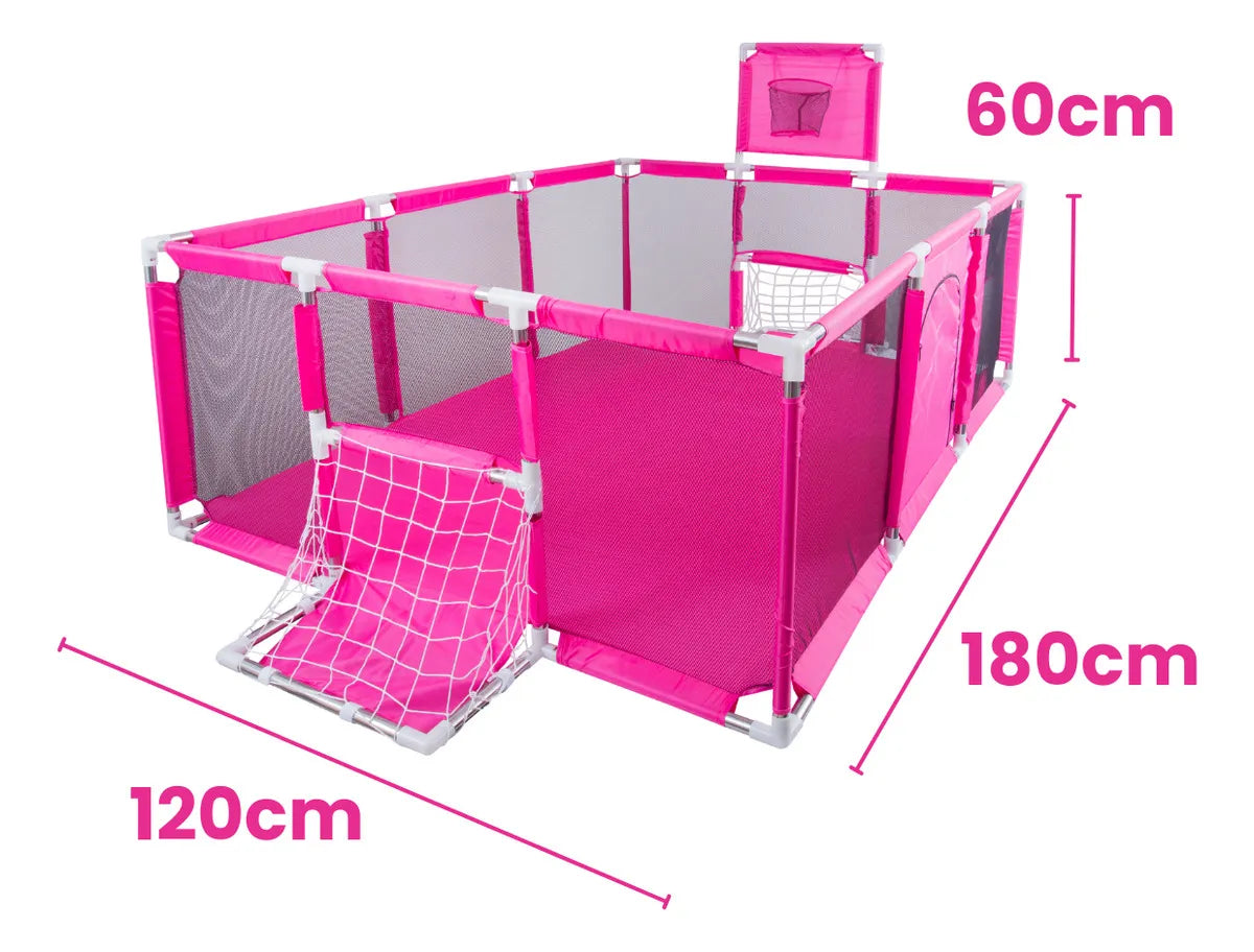 CORRAL DE JUEGOS CON PELOTAS FUCSIA