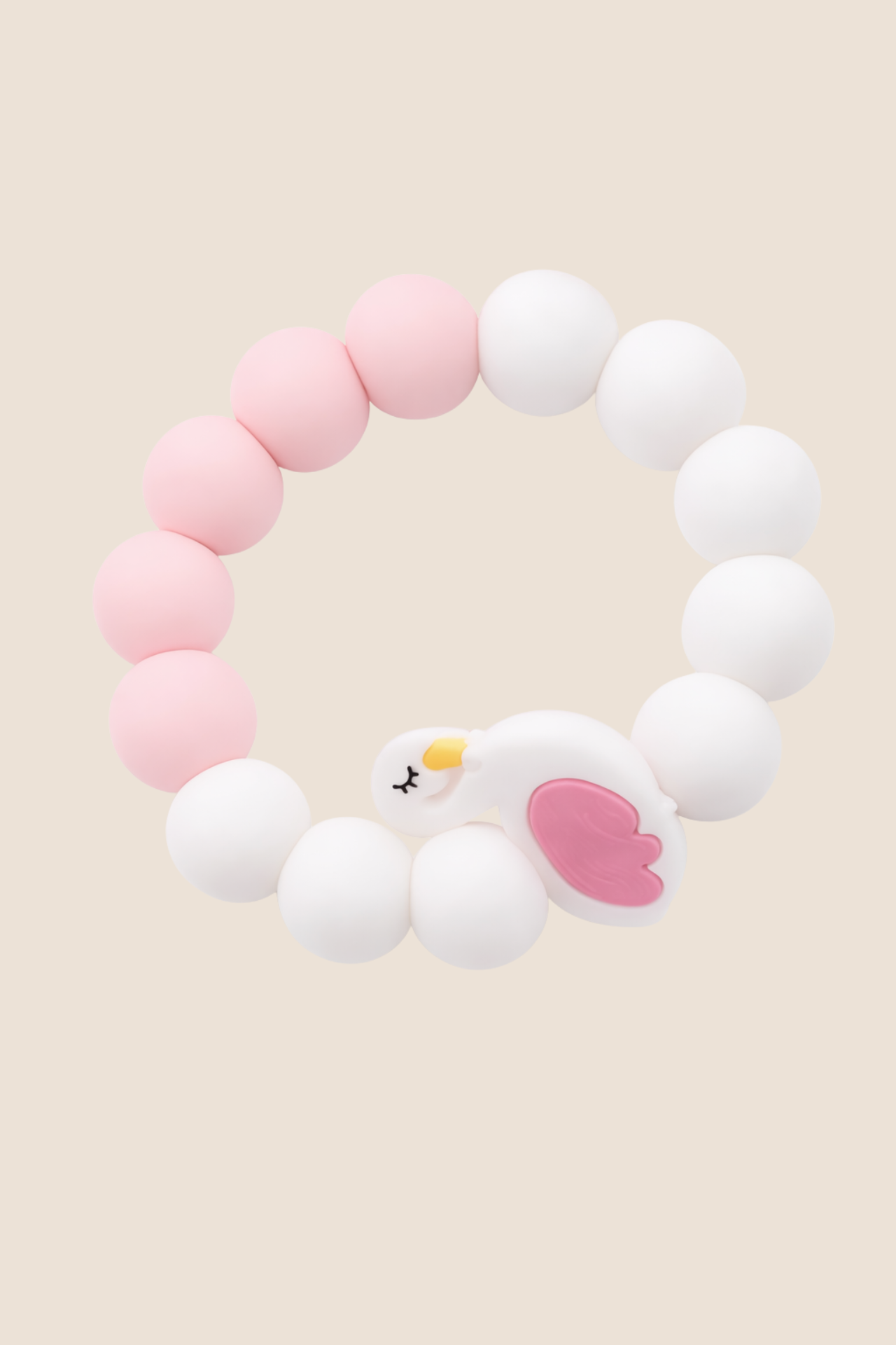 MORDEDERO SENSORIAL EN SILICONA DISEÑO - CISNE ROSADO
