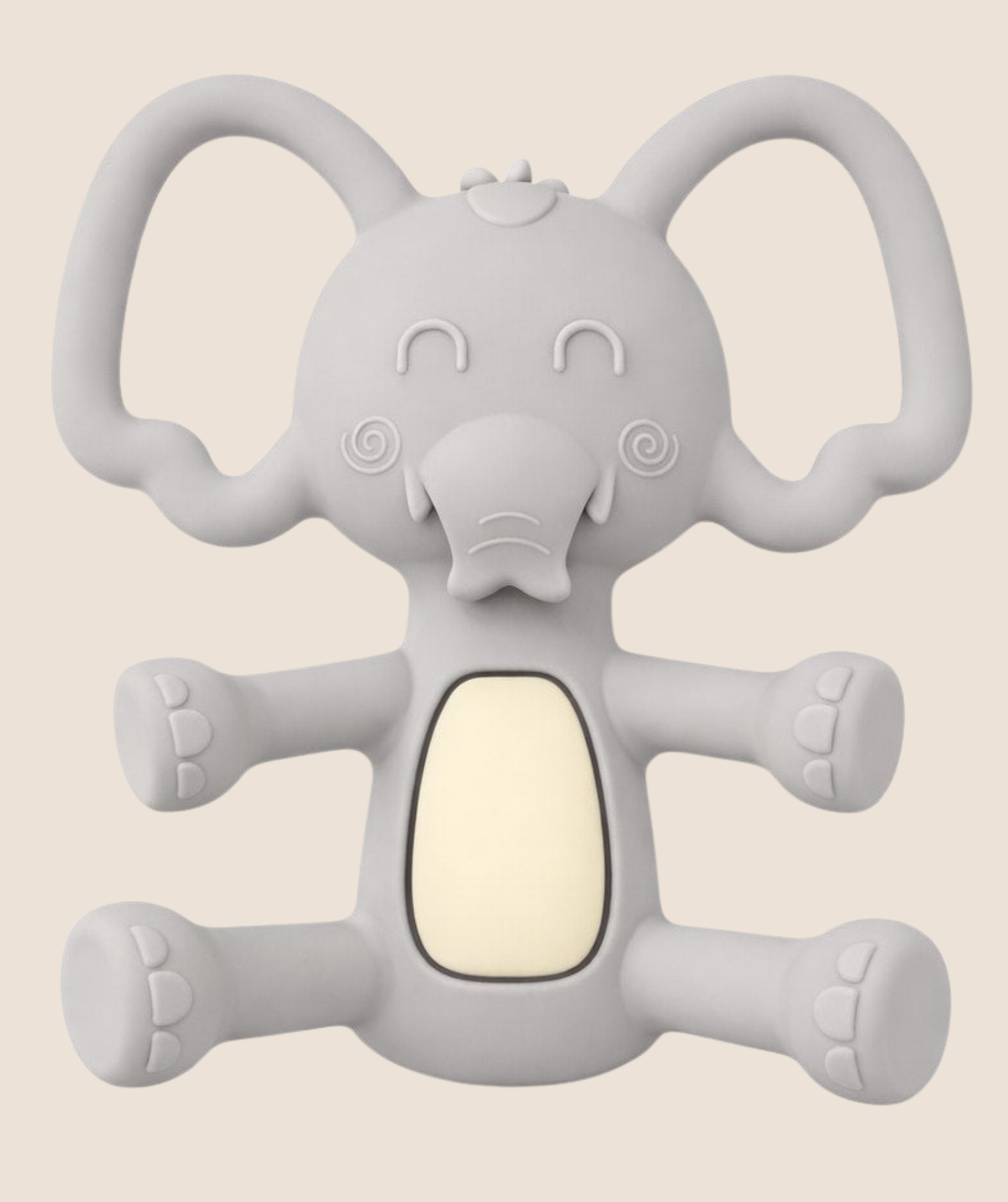 MORDEDERO EN SILICONA DISEÑO ELEFANTE - GRIS