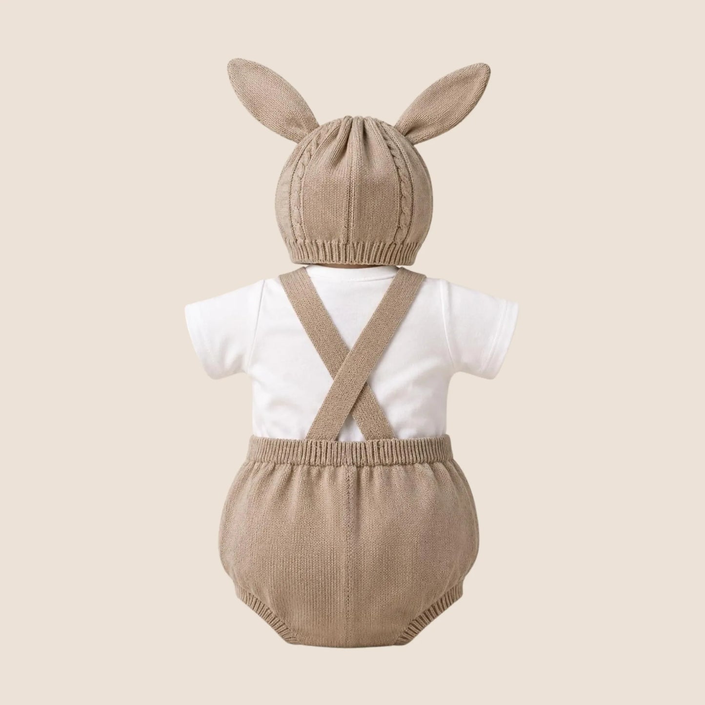 OVEROL CONEJO- BEBÉ FELIZ BEIGE
