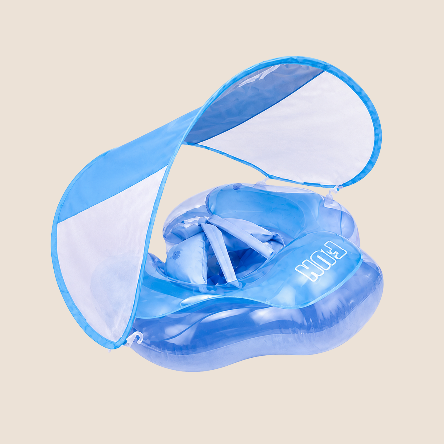 FLOTADOR INFLABLE PARA BEBΓ CON PROTECTOR PARA SOL - AZUL