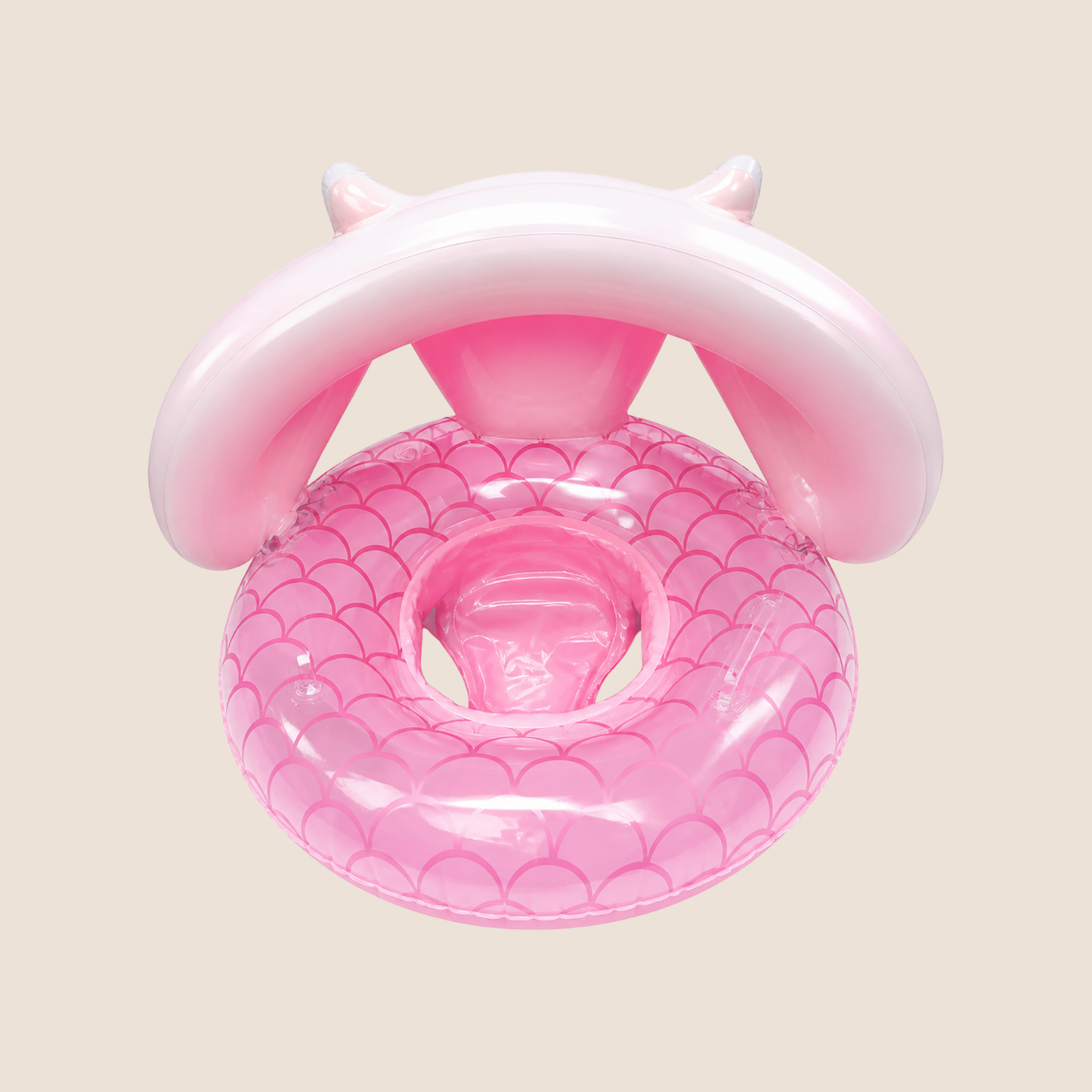 FLOTADOR INFLABLE PARA BEBΓ CON CANOPY TIPO SOMBRILLA - ROSADO