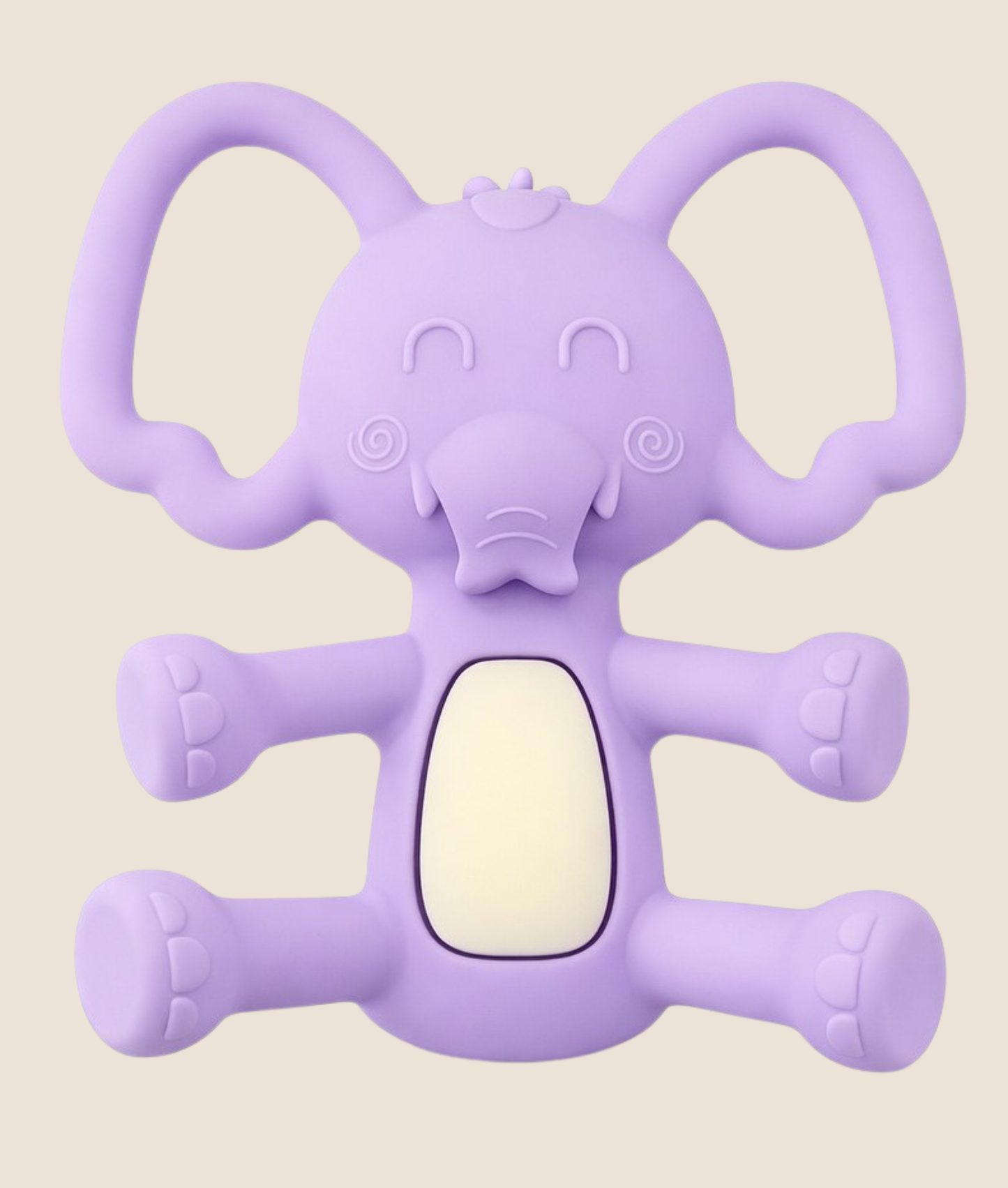 MORDEDERO EN SILICONA DISEÑO ELEFANTE - MORADO