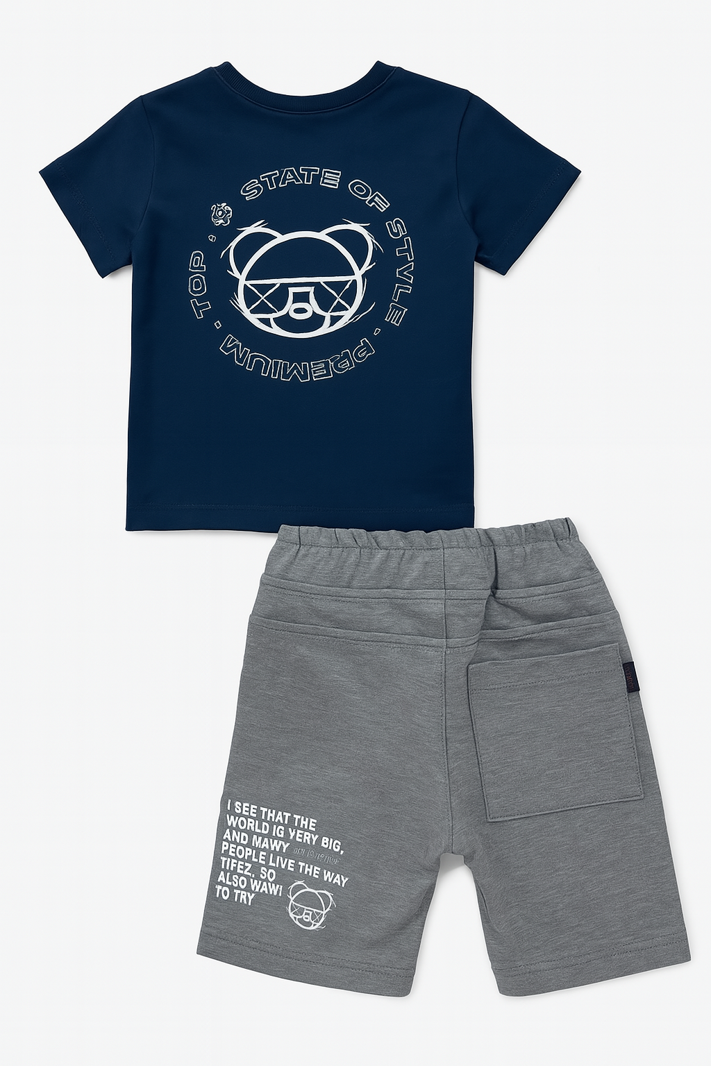 SET INFANTIL CON ESTAMPADO DIVERTIDO AMÉN