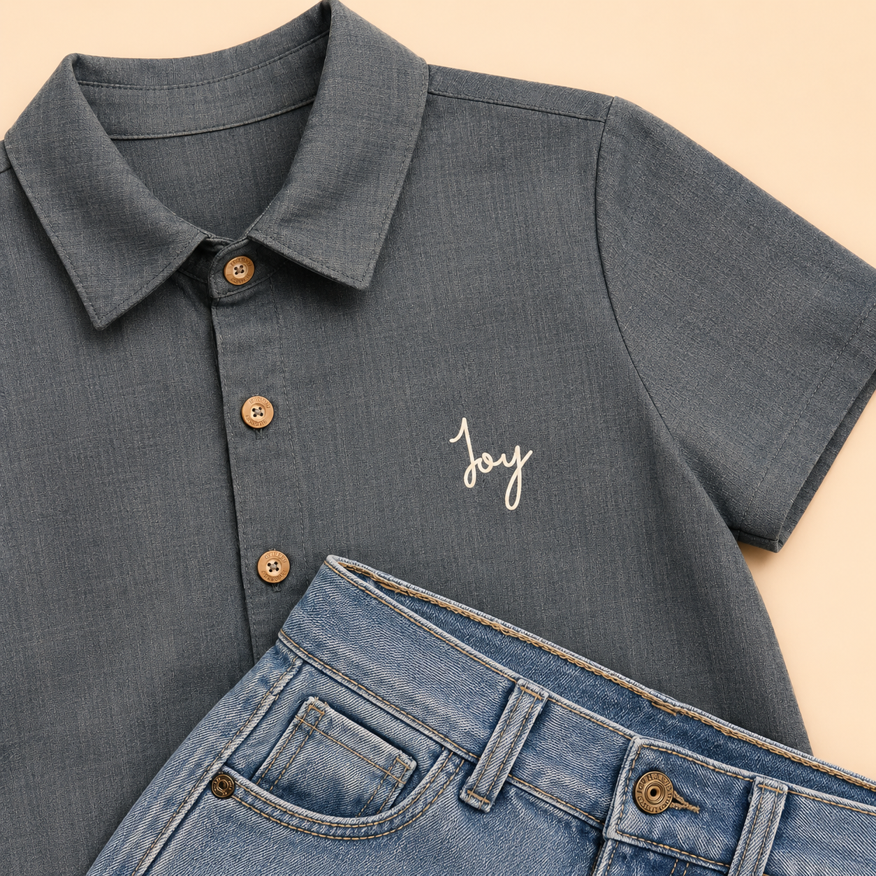 ⭕️ CONJUNTO 2 PIEZAS JOY GRIS|MARA BABY