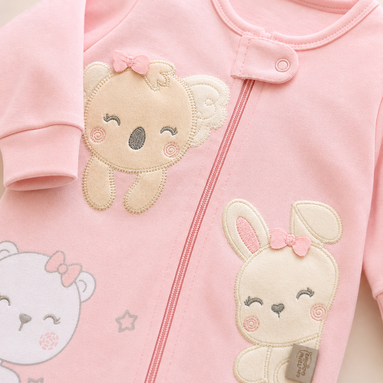 Set 3 Pijamas Enterizas con Piecitos para Bebe Nina -Chocomiel