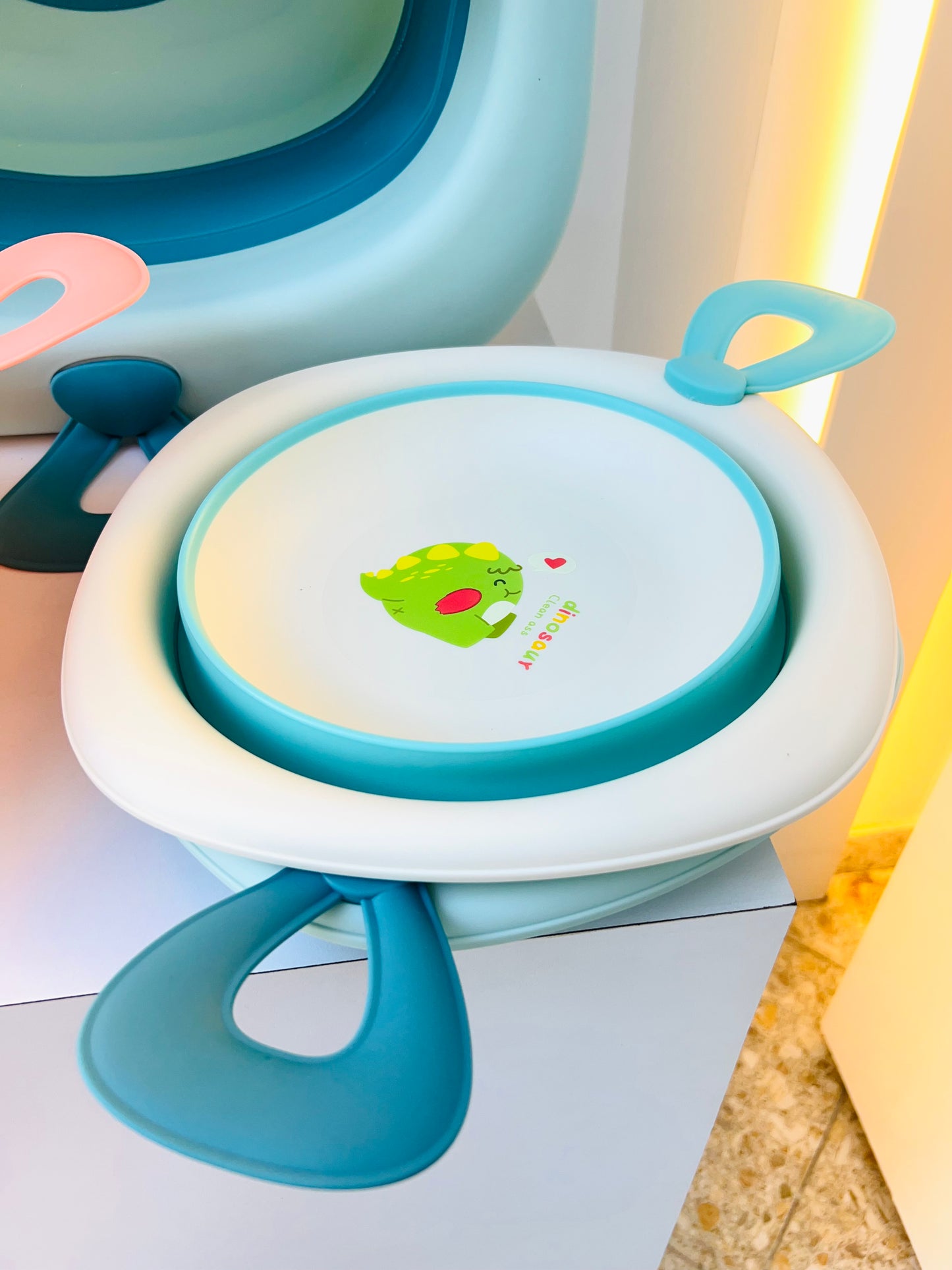 BAÑERA PLEGABLE CON TERMÓMETRO Y COJÍN PARA BEBÉ + BOWLS PLEGABLES