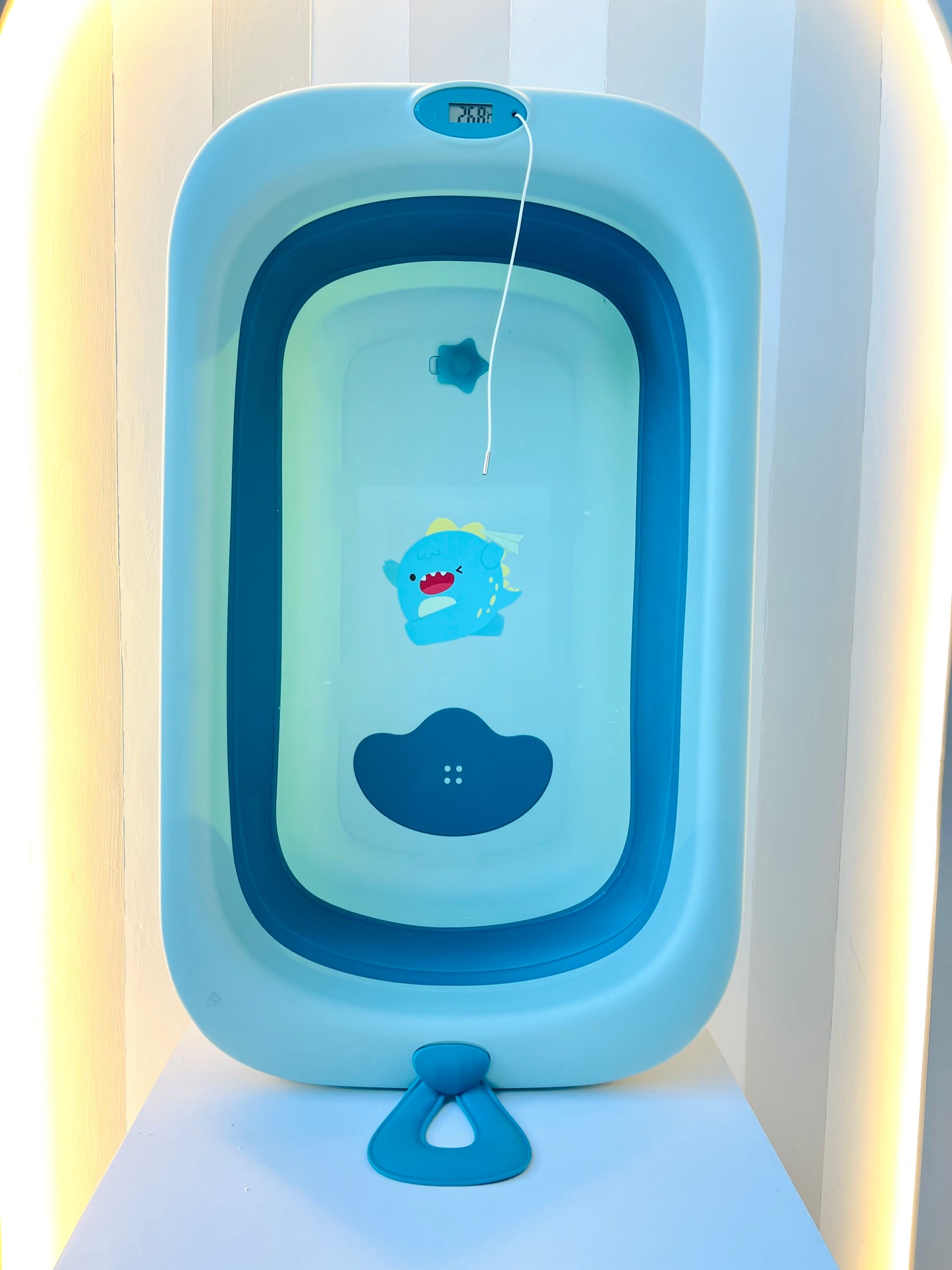 BAÑERA PLEGABLE CON TERMÓMETRO Y COJÍN PARA BEBÉ + BOWLS PLEGABLES
