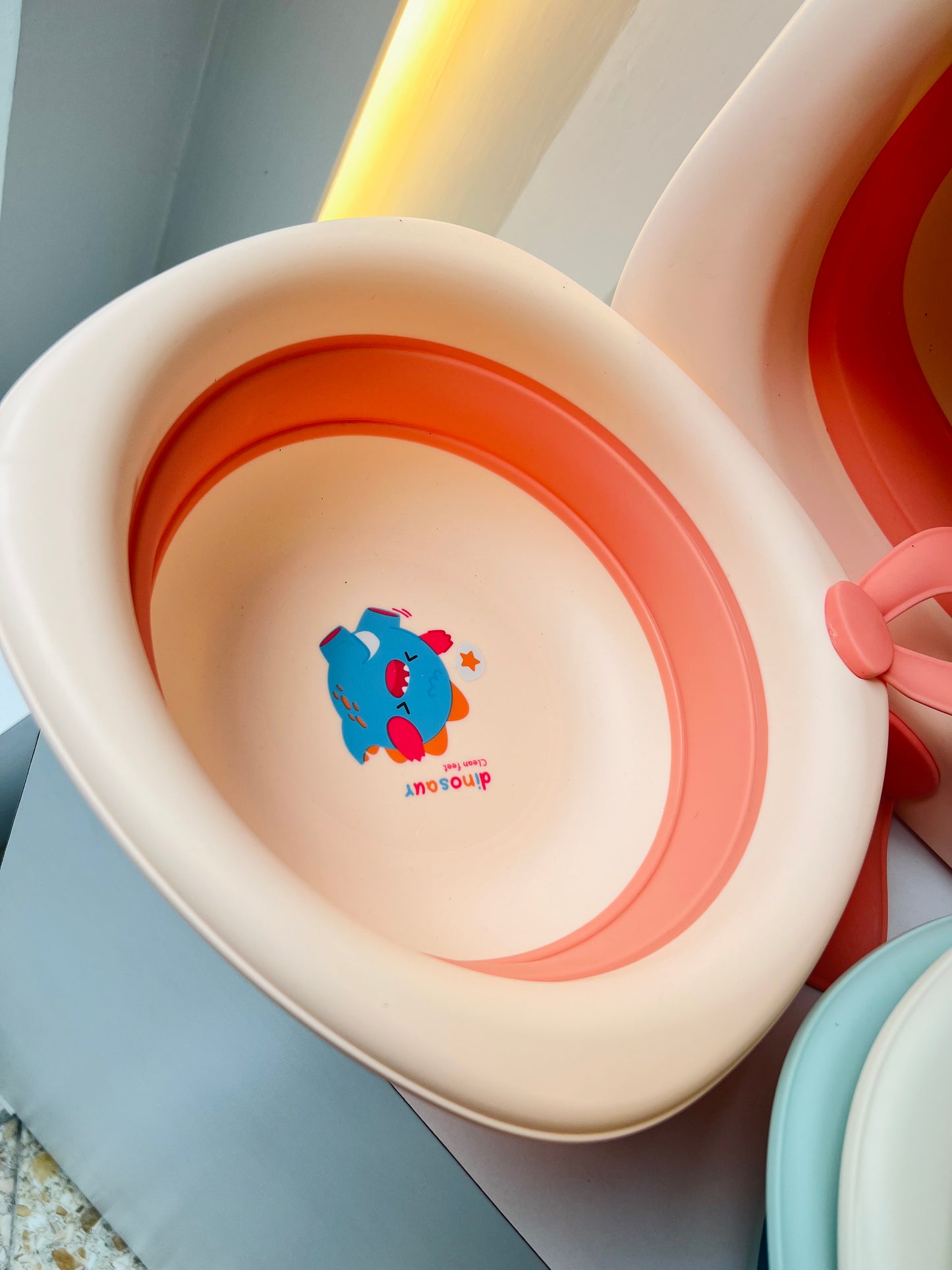 BAÑERA PLEGABLE CON TERMÓMETRO Y COJÍN PARA BEBÉ + BOWLS PLEGABLES