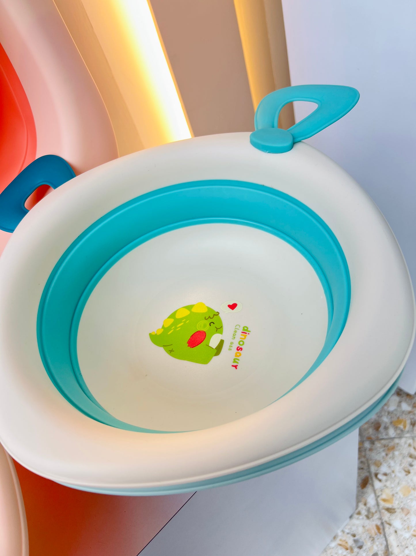 BAÑERA PLEGABLE CON TERMÓMETRO Y COJÍN PARA BEBÉ + BOWLS PLEGABLES