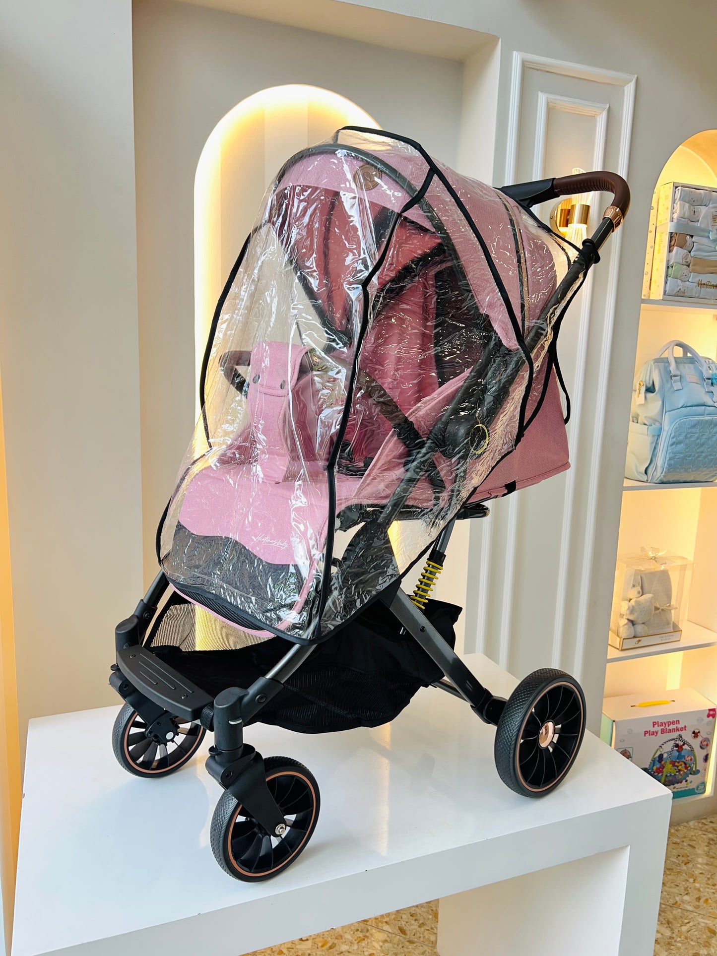 COCHE PASEADOR PLEGABLE MARTIN@S CON PAÑALERA ROSADO