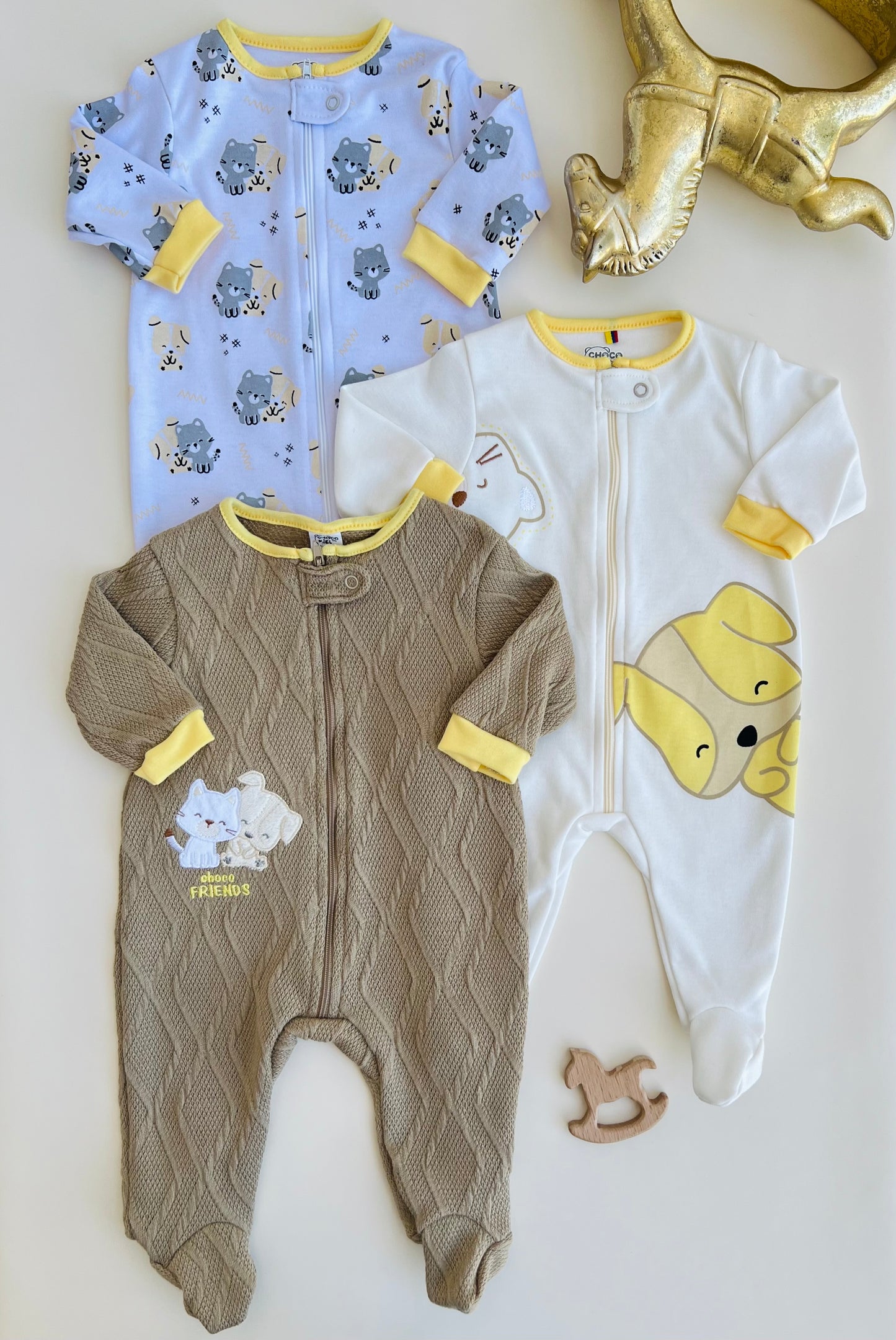 SET DE 3 PIJAMAS ENTERIZAS PARA BEBÉS VENTURA