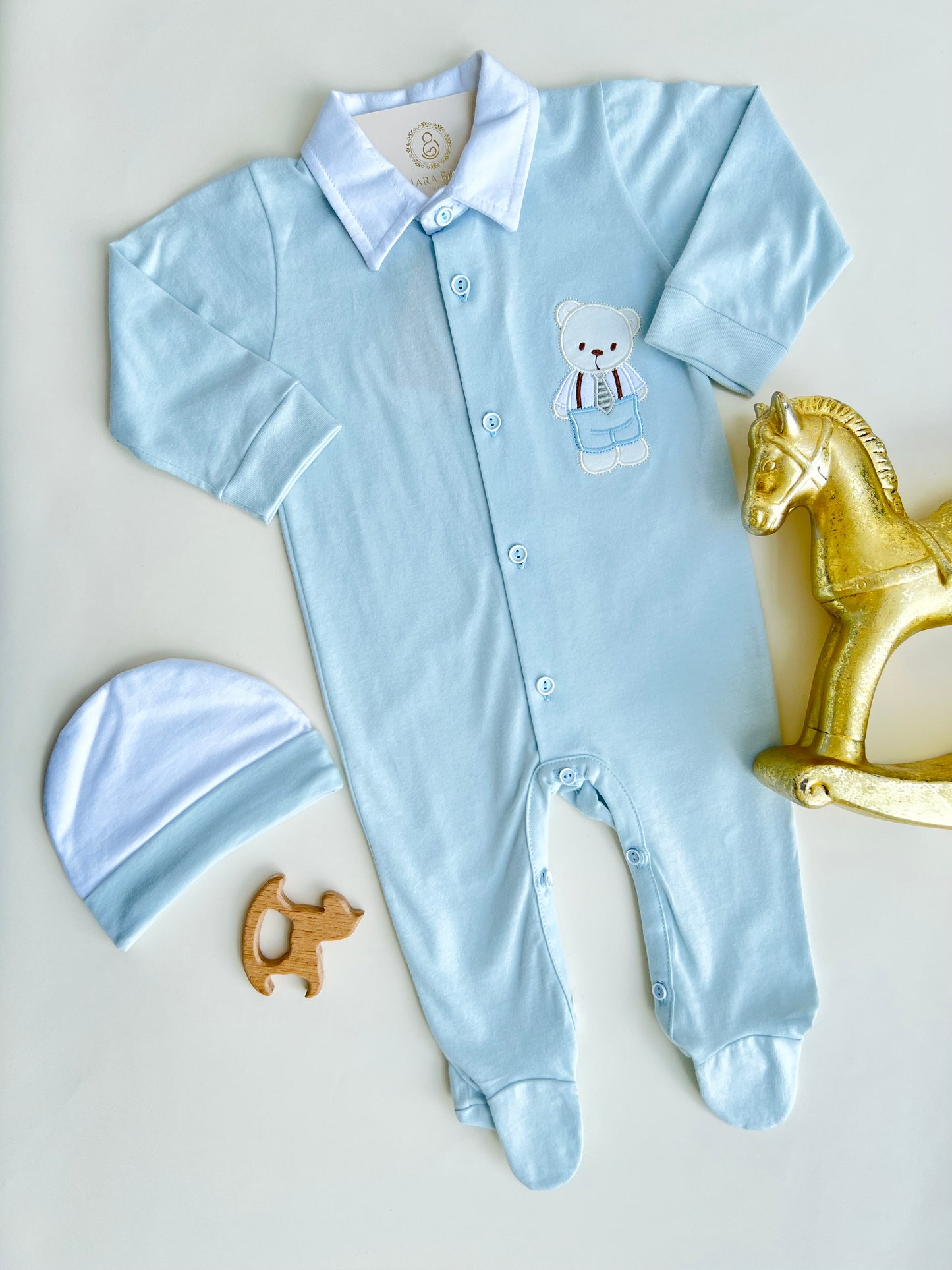 PIJAMA OSO ENTERIZA BEBÉ FELIZ