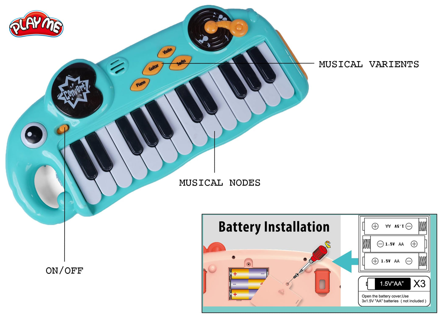 PIANO MUSICAL INFANTIL CON TECLADO INTERACTIVO