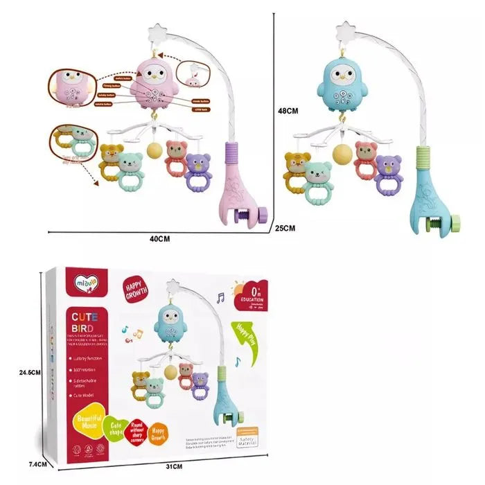 Móvil Musical “Cute Bird” con Sonajeros Desmontables